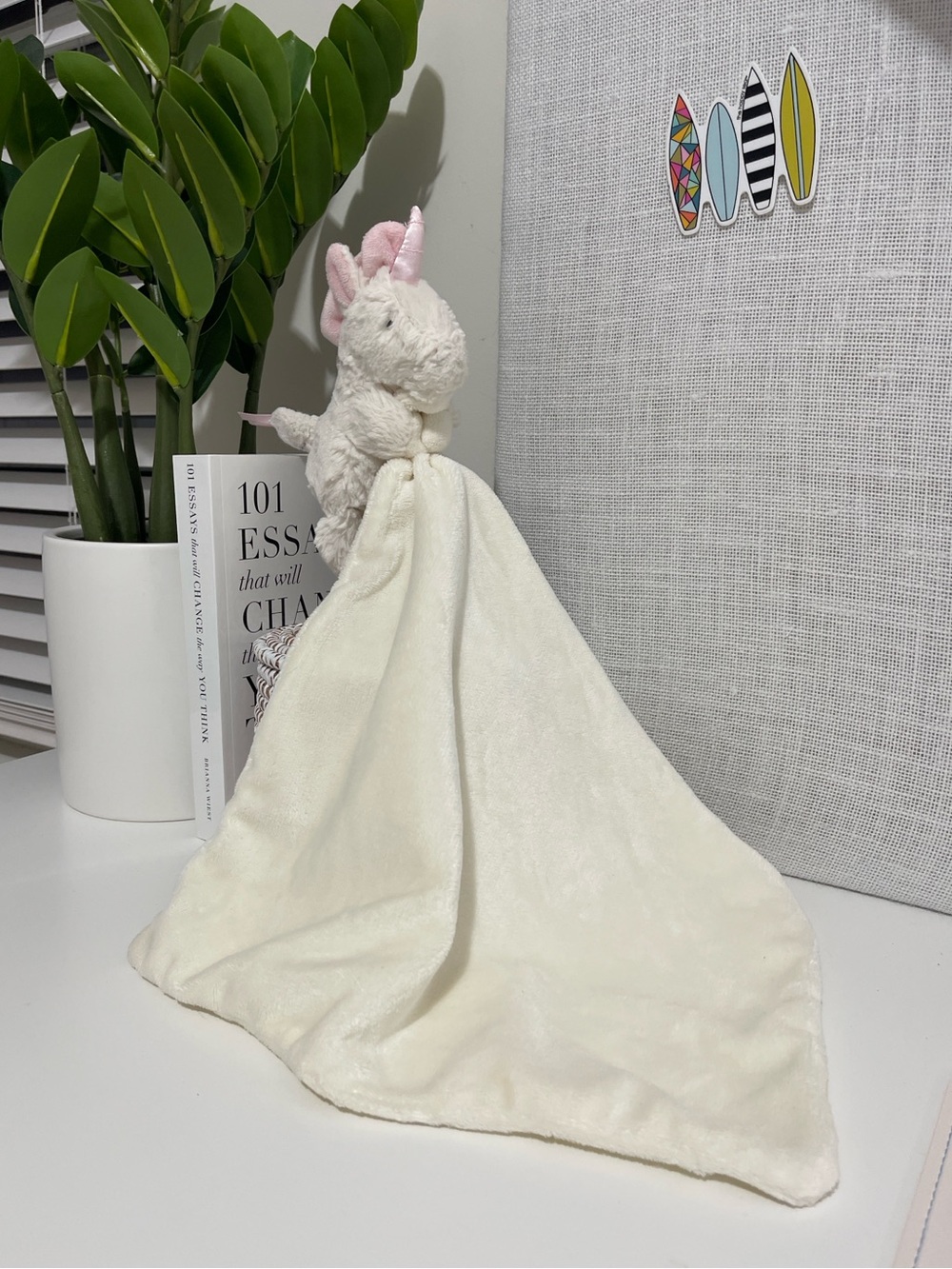JELLYCAT bashful unicorn lovey soother blanket plushie stuffed animal